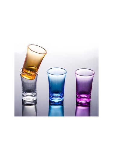 Sones 35ml Bar Partisi Akrilik Renkli Bardak Mini Likör Bardağı, Renk: Mavi