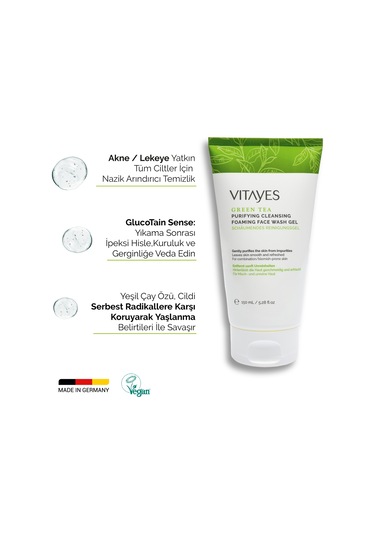 Vitayes Yeşil Çay Özlü Arındırıcı Yüz Yıkama Jeli 2 x 150 ML