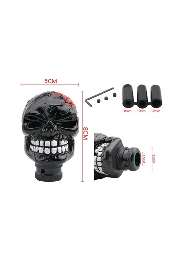 Suntek Manuel Kafatası Vites Değiştirme Topuzu Siyah