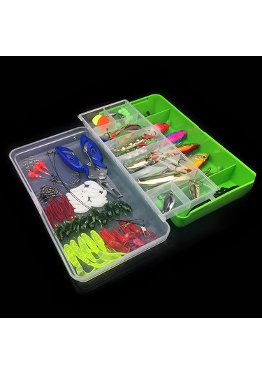 101 Adet Balıkçılık Yem Cazibesi Kiti Olta Takımı Yeşil