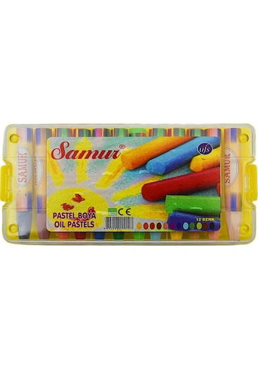 Samur Plastik Kutulu Pastel Boya 12 Renk