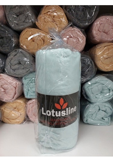 Lotusline Ranforce Fitted Battal Çift Kişilik Çarşaf Seti-mint Mint