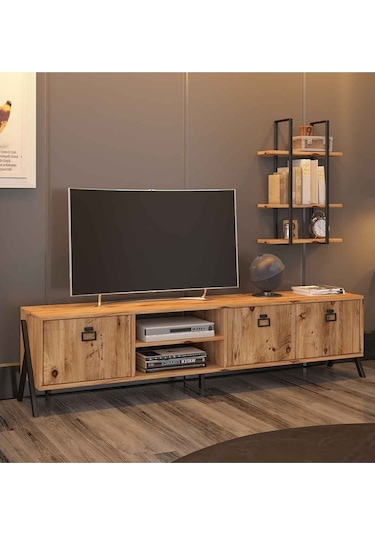 Avmpark Yanke Tv 180 Atlantik Çam Metal Raflı