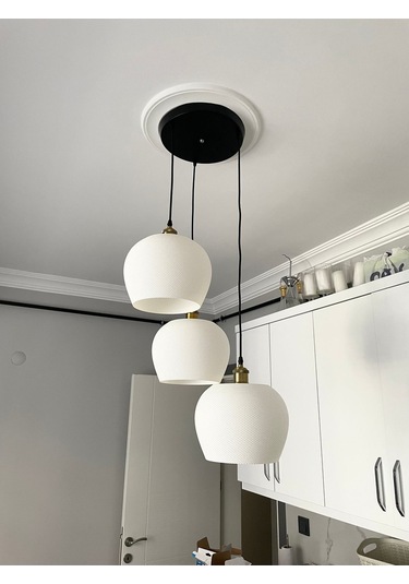 Modern Tarzda Sarkıt Salon Mutfak Yatak Odası Için 3'lü Bohem Avize Rustik Ampul Hediyeli Nestvibe Siyah