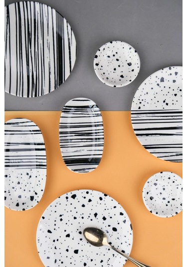 Tabak Evi Porselen Sidereal Kahvaltı Ve İkram Takımı 6 Kişilik 14 Parça Çok Renkli