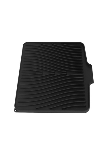 Springsun Siyah Silikon Tabak Kurutma Matı - Hızlı Su Akışı, Isı Dayanıklı, Multifonksiyonel Mutfak Islaklığı Koruyucu 40x33cm Siyah