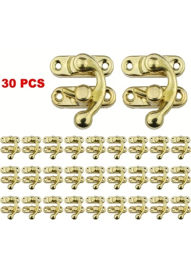 Dashanshop 30 Adet Altın Renk Ortaçağ Tarzı Ağır Hizmet Pirinç Kilit Mekanizması - Mobilya Sandık Dolap Koleksiyon