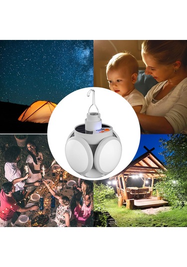 Güneş Enerjili Şarj Edilebilir Led Lamba Çadır Kamp Lamba-al4092 Çok Renkli