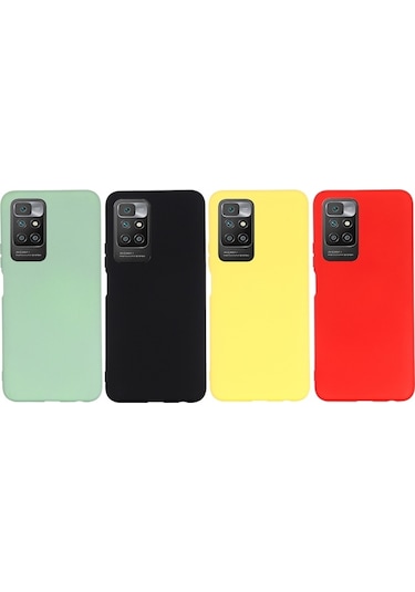 Xiaomi Redmi 10 Katı Renk Sıvı Silikon Dropproof Tam Kapsama Koruyucu Kılıf