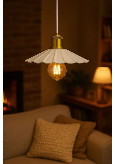 Metal Alven Beyaz Avize, Sarkıt Beyaz