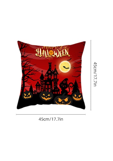 Teltree Cadılar Bayramı Dekoratif Yastık Kılıfı: Yumuşak Kadife, 45x45cm, 15 Farklı Desen Seçeneği Diğer