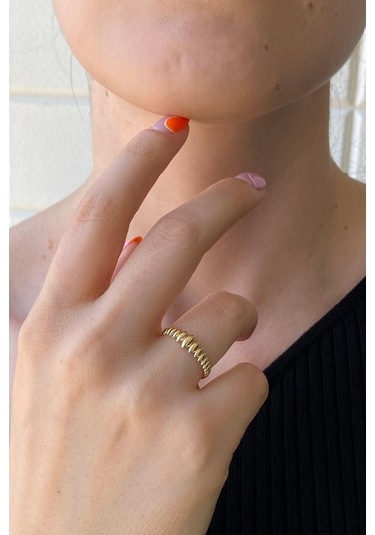 Zümrüt Sarraf 14 Ayar Yeşil Altın Kadın Suzme Burgu Yüzük 553891747