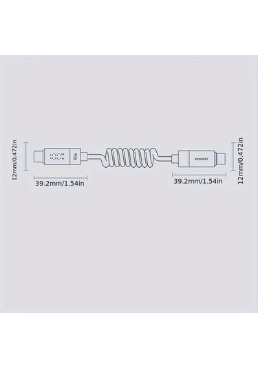 Xuweiwei Grey Usb-a To Type-c 1.8m 5.9ft Toocki Spring Kablosu 100w 6a Dijital Ekranlı Şarj Ve Veri Aktarım Kablosu