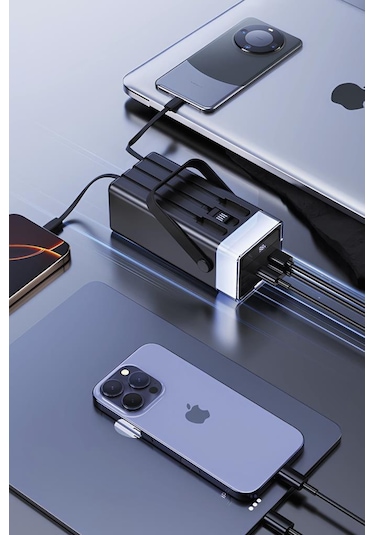 Torima TRM-1041 40000 Mah Hızlı Şarj Dijital Göstergeli RGB Led Işıklı Powerbank Beyaz