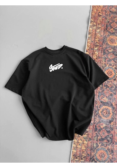 Efnaz Style Baskılı Oversize T-shirt - Siyah
