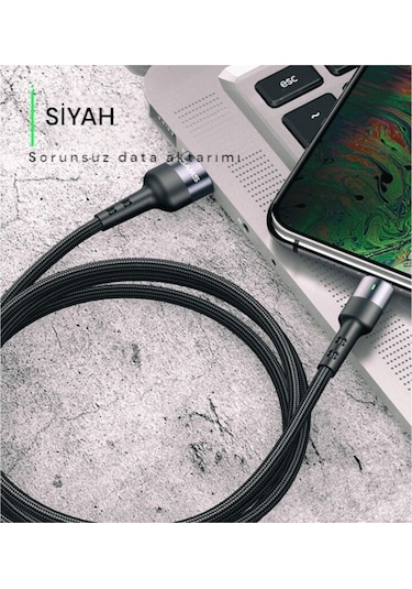 Usams Us-sj311 Usb To Lightning Örgülü Şarj Ve Data Kablosu 1m