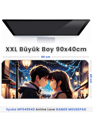 90x40cm Anime Love Xxl Büyük Boy İlyuka Gaming Oyuncu Mousepad