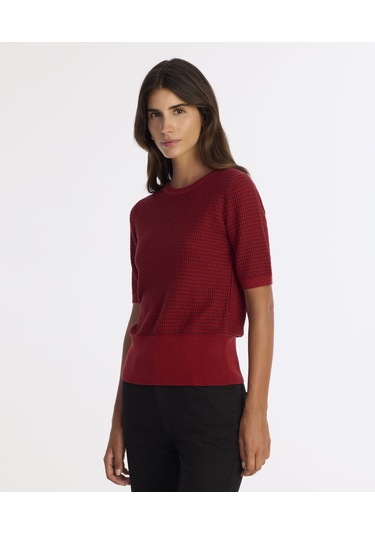 Yargıcı Regular Bisiklet Yaka Kısa Kol Kazak 25kktr2020x 043 Kırmızı