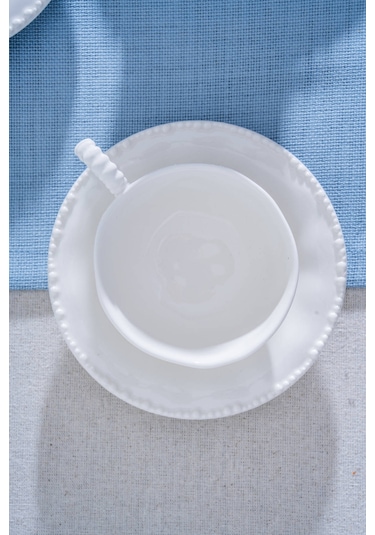 Acar Milano 6 Kişilik Çay Fincan Takımı - 220 Ml Beyaz