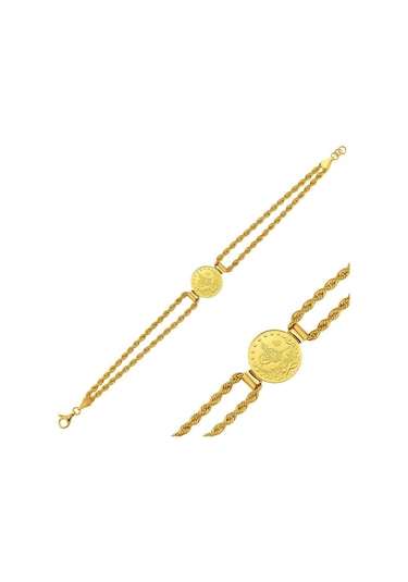 22 Ayar Çift Halat Zincirli Reşat Çeyrek Bileklik