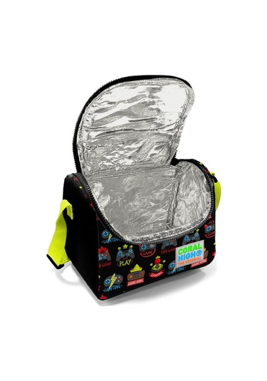 Coral High Kids Siyah Neon Sarı Game Over Desenli Thermo Beslenme Çantası 11728
