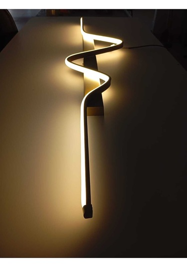 Tuna / Aplik / 120x24 Cm / Gold Gövde / 3 Renk Işık / 3 Yıl Garan Antrasit