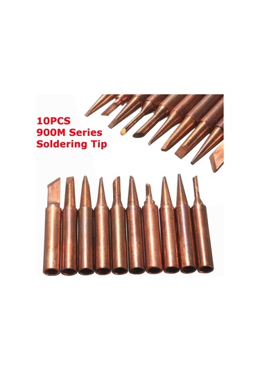 Çok Fonksiyonlu Alet 10 Adet 900m-t Serisi Lehimleme Lehim İpuçları Saf Bakır Elektrikli Demir Kafa Aracı