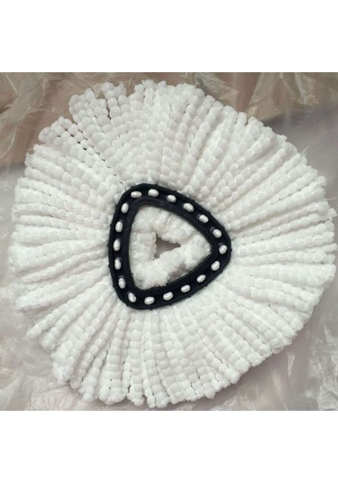 Vkemall Topaklı Yüksek Kaliteli Mikrofiber Değişim Triangular Döner Mop Başlığı - Vileda, O-cedar Uyumlu, Beyaz, Dayanıklı Ve Yeniden Kullanılabilir