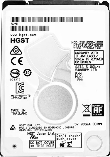 Hgst Z5k1000 2.5" 1 Tb 5400rpm Sata Hard Disk Hts541010a7e630