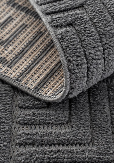 Cool Halı Stone 1062 Antrasit Kaymaz Taban Koridor Halısı Kesme Yolluk Mutfak Halı Modern Salon Halı