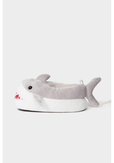 Defacto Erkek Çocuk Köpek Balığı Temalı Düz Taban Panduf F1924a825wngr2 Gri-gr2