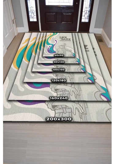 Homshtag Hayatta Ve Cazda Yanlış Nota Yok Çok Renkli Müzik Halısı Çok Renkli