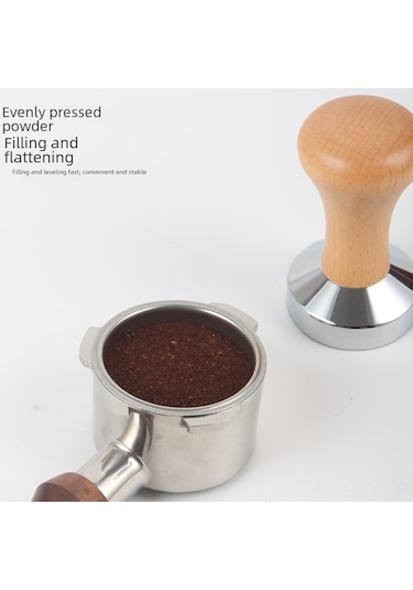 Teltree Kahve Tamamlama Aleti: Ahşap Kollü Metal Pres 51mm, Kaliteli Malzeme İle Dayanıklı, Profesyonel Kahve Hazırlama Gereci Diğer