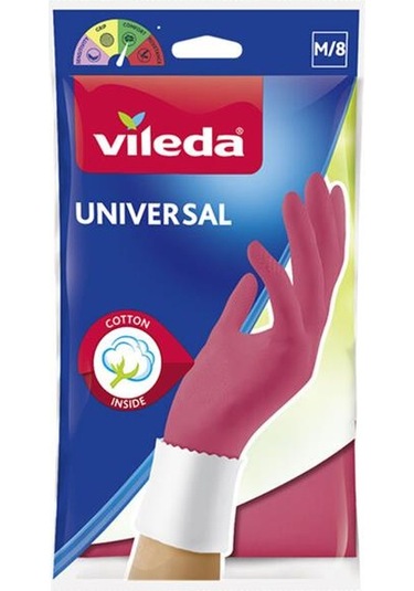 Vileda Standart Temizlik Eldiveni Pembe M 2'li