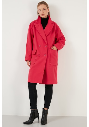 Lela Oversize Çift Düğmeli Kruvaze Yaka Uzun Bayan Kaban 6230043 Fuşya Lela Oversize Çift Düğmeli Kruvaze Yaka Uzun Bayan Kaban 6230043 Fuşya