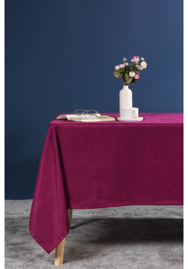 Elart Soft Kadife Masa Örtüsü Dikdörtgen 150x220 Cm Vişne Vişne