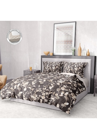 Monohome Premium Luxury Çift Kişilik Nevresim Takımı 3d Pamuk Saten İvy Dream-1617 - Lastikli Çok Renkli