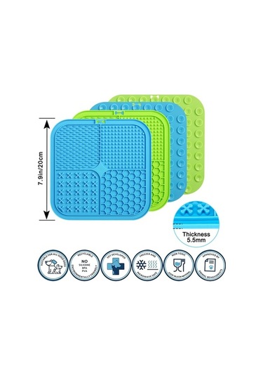 Moly Yeşil Vakumlu Köpek Yalama Matı, Evcil Hayvan Diş Sağlığı İçin Yeşil