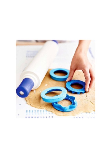 Sihirli Hamur Açma Su Mavisi Merdane Ve Kalıplar Mavi