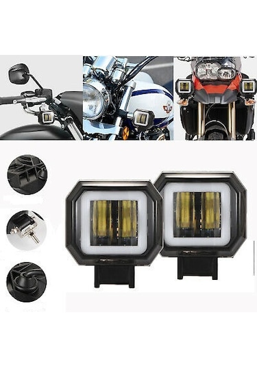 Motosiklet Atv Utv Kamyon Tekne Sis Farı KIRMIZI Angelli 2 Adet