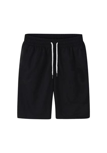 Siyah Erkek Şort Yaz Ince Kesit Beş Noktalı Pantolon Spor Rahat Pantolon Büyük Boy Gevşek Erkek Pantolon Siyah