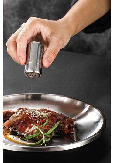 Çelik Küçük Boy 1 Çift Ev Lokanta Restoran İçin Tuzluk Ve Karabiberlik Cin515 Gri