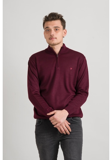 Regular Fit Yarım Balıkçı Fermuarlı Akrilik Viskon Karışımlı Erkek Triko Kazak 001