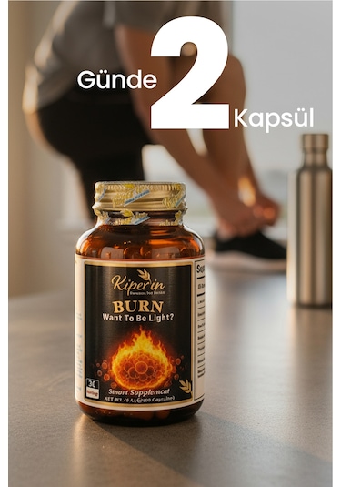 Kiperin Burn Vücut Yağı Hedefleyici L-karnitin, Yeşil Çay, Guarana, Zencefil, Garsiniya, Kafein 60 Kapsül