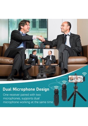 Reedark Kablosuz Klipsli Mikrofon Seti - 20m Menzil, Gürültü Azaltma, Şarj Kutusu İle İphone Uyumlu