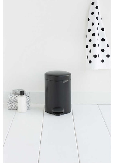 Çöp Kovası, Pedallı, Soft, 3lt - Mat Siyah Mat Siyah