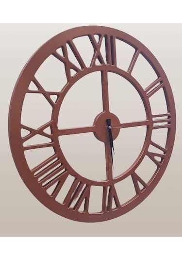 Duvar Saat Ahşap Mdf 60 Cm Model Çapında Doğal Renk Kutuda Sevk El Yapım Doğal Ahşap