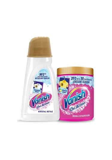 Vanish Kosla Leke Çıkarıcı Beyazlar İçin 1000 Ml Sıvı + Renkliler İçin 480 Gr Toz