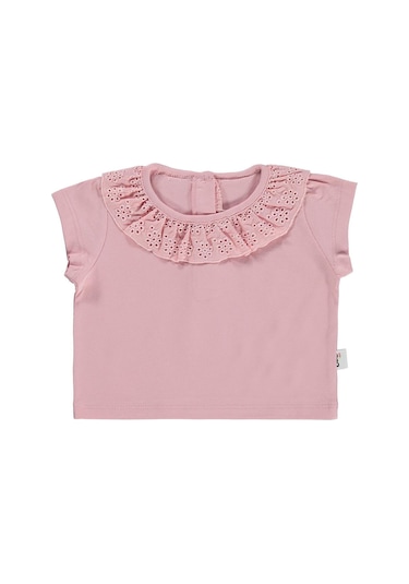 Civil Baby Yaka Brodeli 6-18 Ay Tişört - Pembe 6-9 Ay Pembe