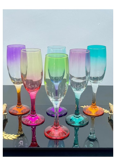 6 Lı Cam Meşrubat Kahve Yanı Su Bardağı Sunumluk Kokteyl Bar